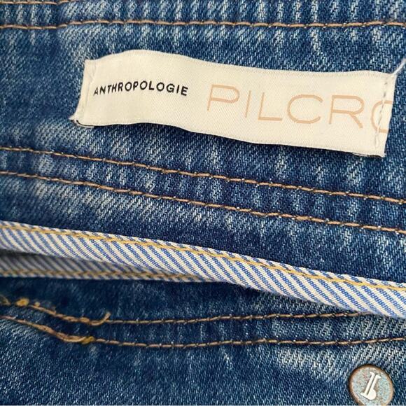 Pilcro Slim Denim Midi Skirt size 6 Anthropologie Button Front - Picture 9 of 10